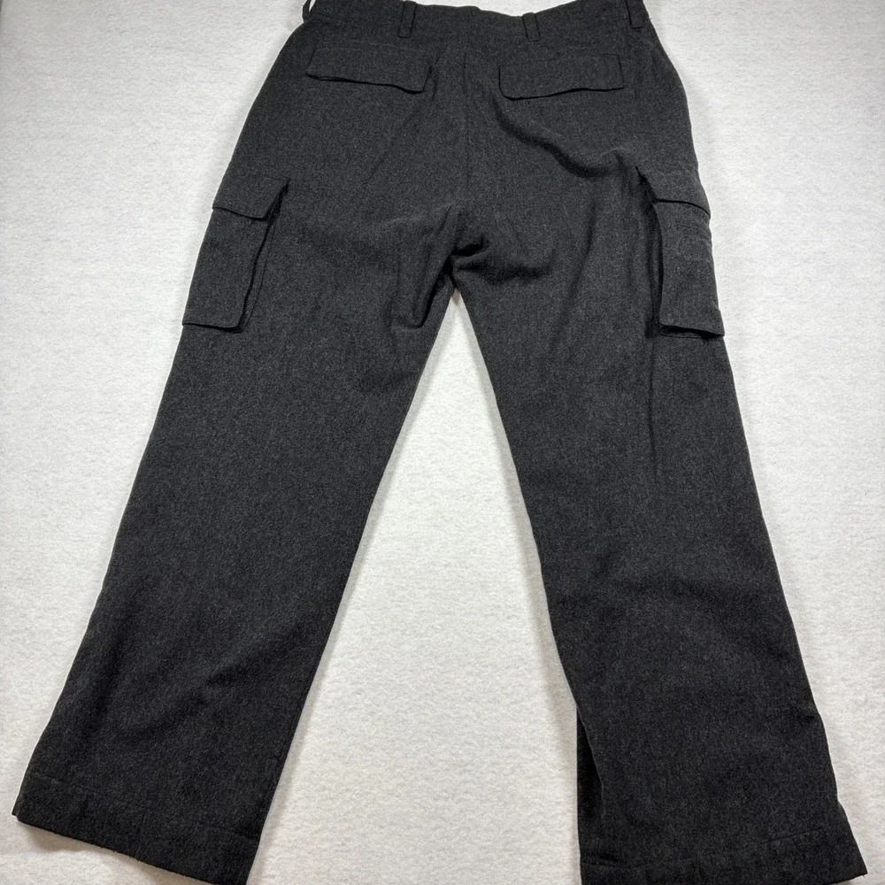 Vintage Banana Republic Dawson Wool Cargo‎ Pants Y2K Mens 36x32 Charcoal Gray